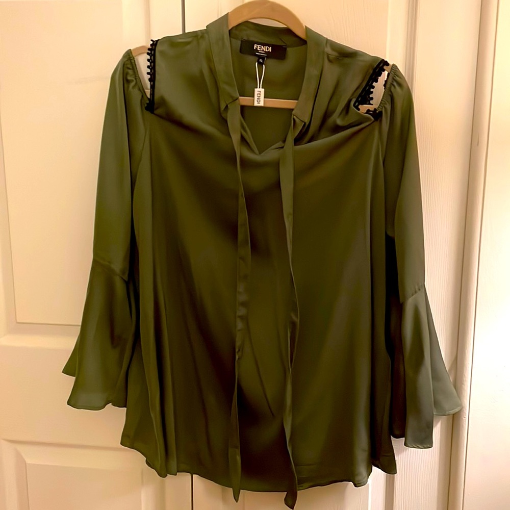 Gorgeous Fendi Top, open shoulder, bell sleeves
